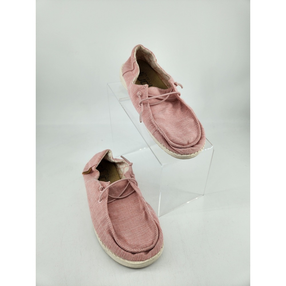 Hey Dude Wendy Youth Linen Cotton Candy Y3/L4 Pink Slip On Lightweight Shoes